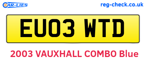 EU03WTD are the vehicle registration plates.