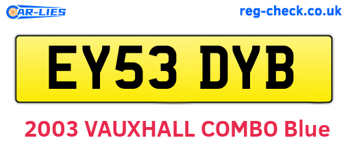 EY53DYB are the vehicle registration plates.