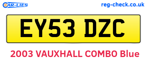 EY53DZC are the vehicle registration plates.
