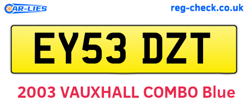 EY53DZT are the vehicle registration plates.