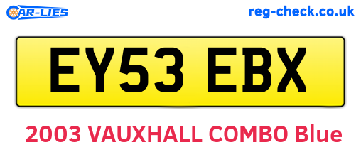 EY53EBX are the vehicle registration plates.