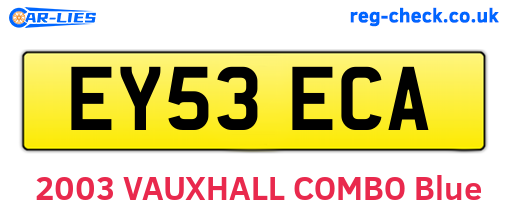 EY53ECA are the vehicle registration plates.