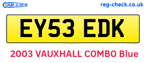 EY53EDK are the vehicle registration plates.