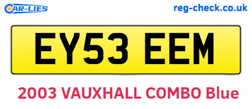 EY53EEM are the vehicle registration plates.