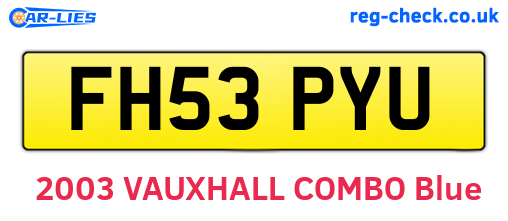 FH53PYU are the vehicle registration plates.