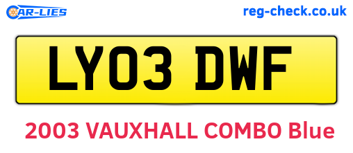 LY03DWF are the vehicle registration plates.