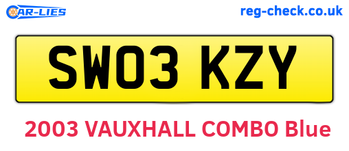 SW03KZY are the vehicle registration plates.
