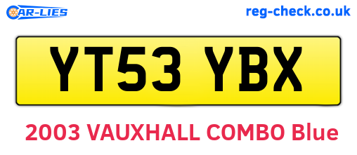 YT53YBX are the vehicle registration plates.