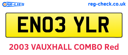 EN03YLR are the vehicle registration plates.