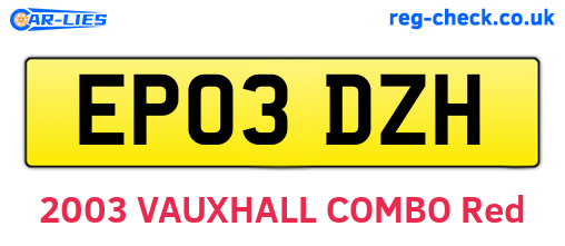 EP03DZH are the vehicle registration plates.