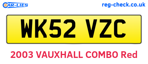 WK52VZC are the vehicle registration plates.
