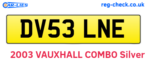 DV53LNE are the vehicle registration plates.