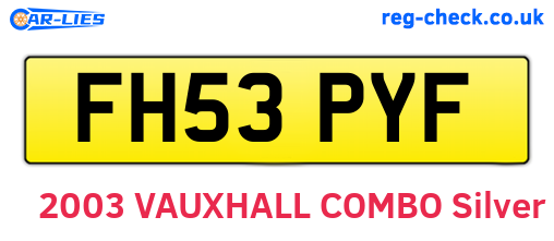 FH53PYF are the vehicle registration plates.