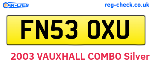 FN53OXU are the vehicle registration plates.