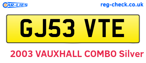 GJ53VTE are the vehicle registration plates.