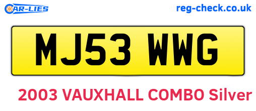 MJ53WWG are the vehicle registration plates.