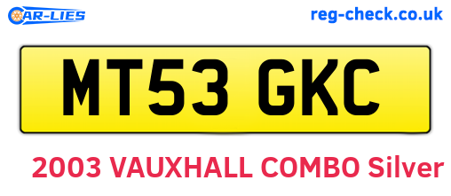 MT53GKC are the vehicle registration plates.