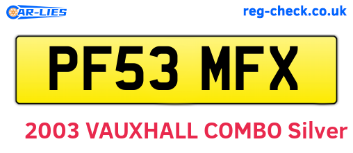 PF53MFX are the vehicle registration plates.
