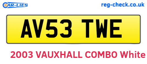 AV53TWE are the vehicle registration plates.