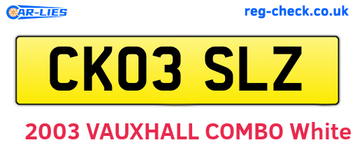 CK03SLZ are the vehicle registration plates.