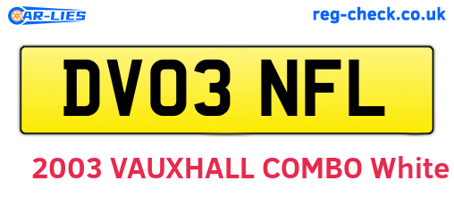 DV03NFL are the vehicle registration plates.