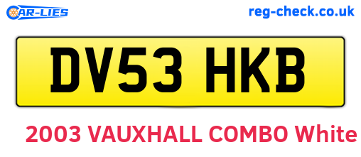 DV53HKB are the vehicle registration plates.