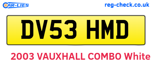 DV53HMD are the vehicle registration plates.