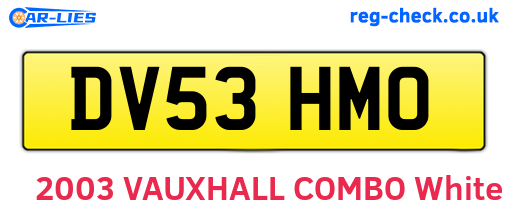 DV53HMO are the vehicle registration plates.
