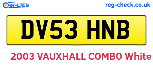 DV53HNB are the vehicle registration plates.