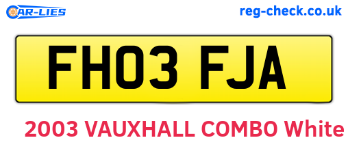 FH03FJA are the vehicle registration plates.