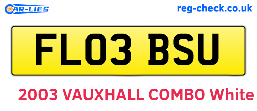 FL03BSU are the vehicle registration plates.