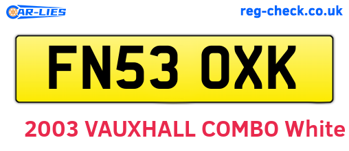 FN53OXK are the vehicle registration plates.