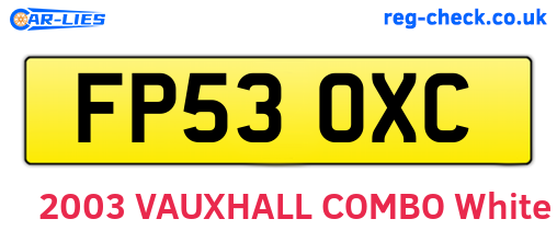 FP53OXC are the vehicle registration plates.