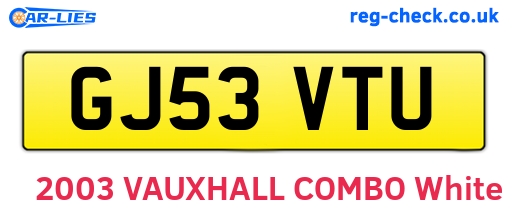 GJ53VTU are the vehicle registration plates.