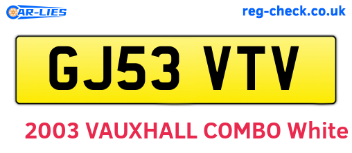 GJ53VTV are the vehicle registration plates.
