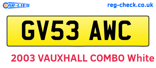GV53AWC are the vehicle registration plates.
