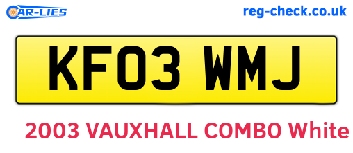 KF03WMJ are the vehicle registration plates.