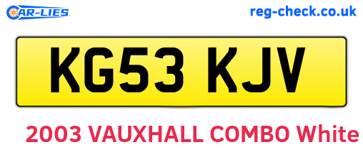 KG53KJV are the vehicle registration plates.