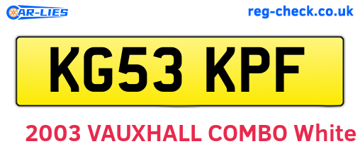 KG53KPF are the vehicle registration plates.