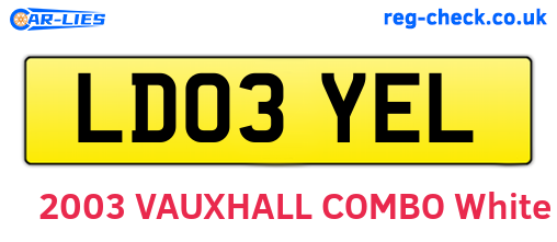 LD03YEL are the vehicle registration plates.
