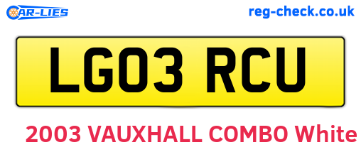 LG03RCU are the vehicle registration plates.