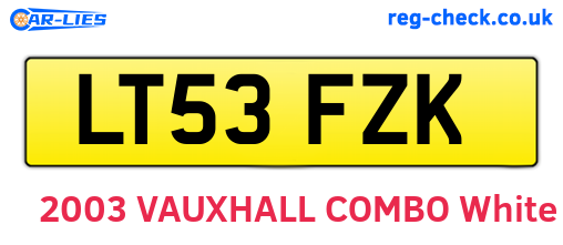 LT53FZK are the vehicle registration plates.