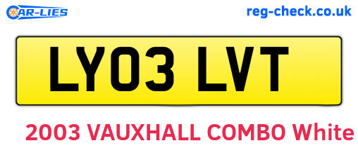 LY03LVT are the vehicle registration plates.