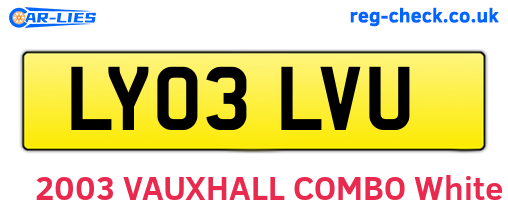 LY03LVU are the vehicle registration plates.