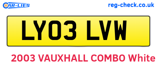 LY03LVW are the vehicle registration plates.