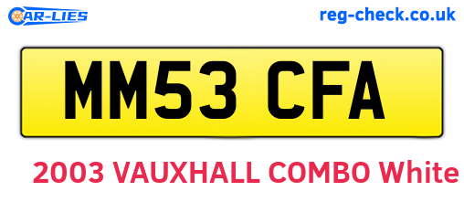 MM53CFA are the vehicle registration plates.