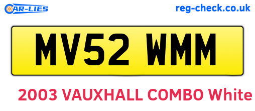 MV52WMM are the vehicle registration plates.