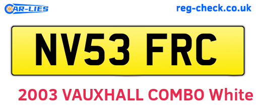 NV53FRC are the vehicle registration plates.