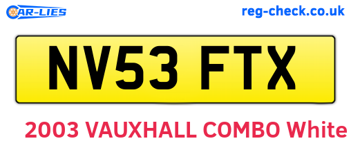 NV53FTX are the vehicle registration plates.