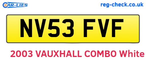 NV53FVF are the vehicle registration plates.